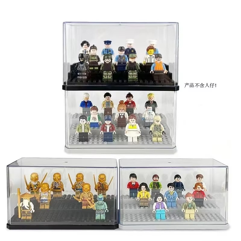 Display Case Acrylic - กล่องจัดแสดงฟิกเกอร์อะคริลิก สามารถวางซ้อนกันได้ และป้องกันฝุ่น สำหรับจัดเก็บของเล่นฟิกเกอร์แอคชั่นเลโก้